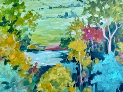 Acrylic expressive painting abstract Clair Bremner landscape