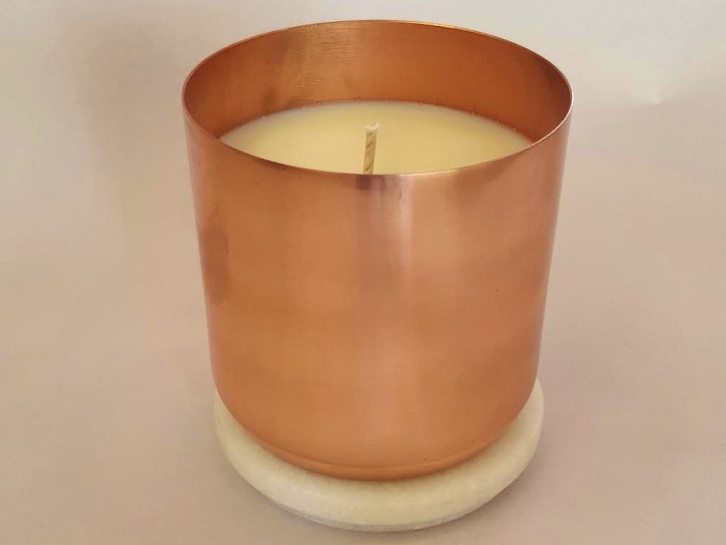 copper on its marble lid