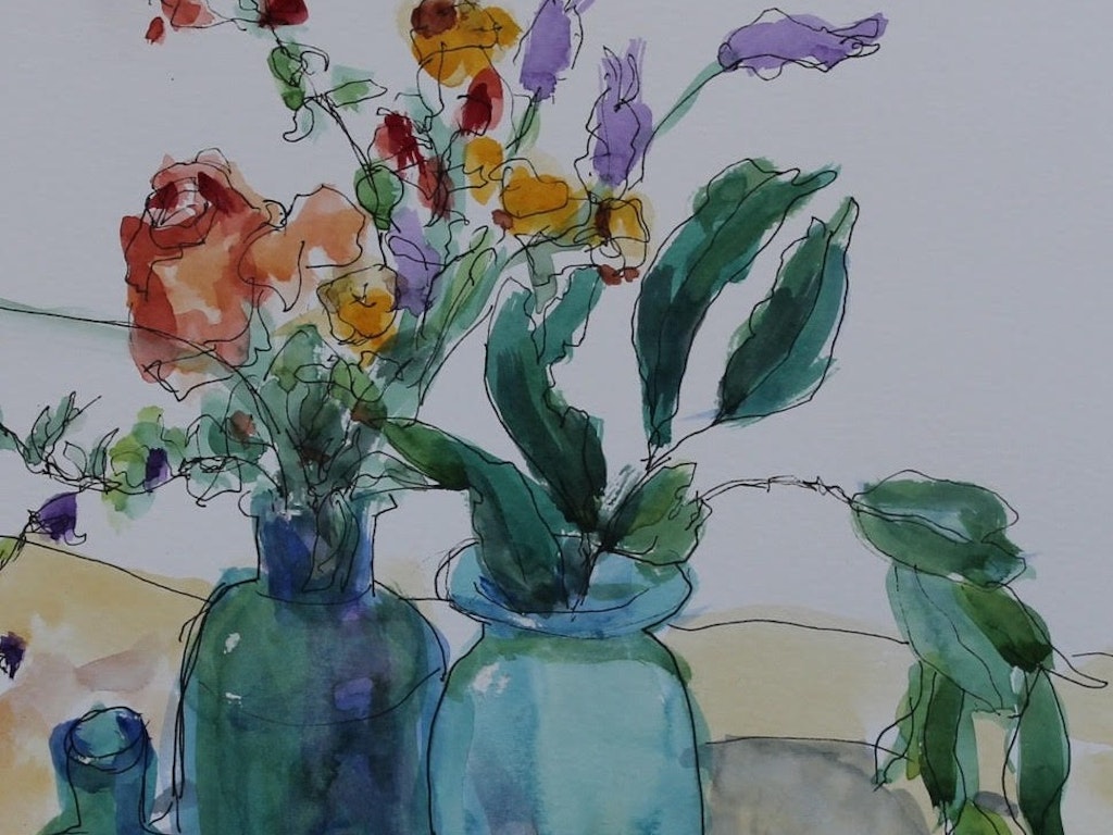 Sketching ink watercolour painting art workshop class drawin