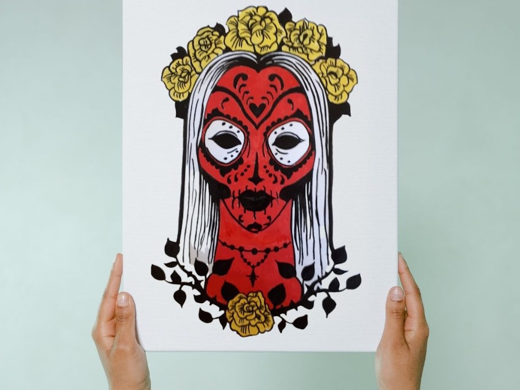 Paint a Sugar Skull on Canvas