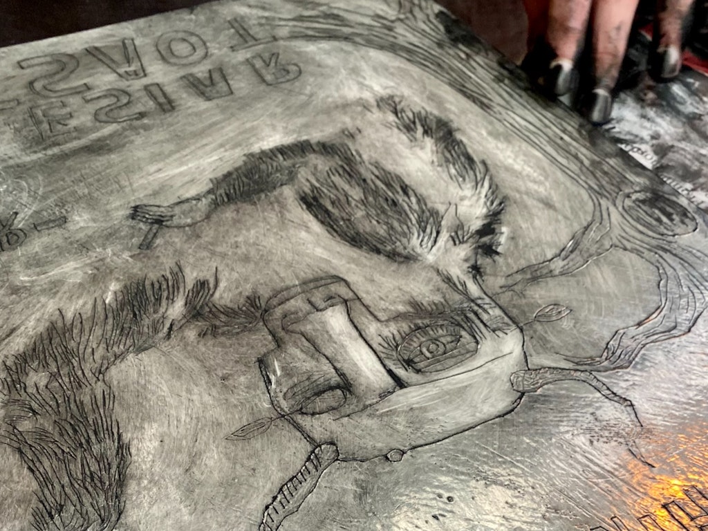 Bamboo Printing with Oils