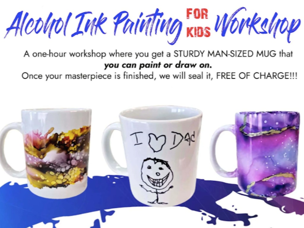 Alcohol Ink Mugs Painting for Kids - Infinite Arts Studio