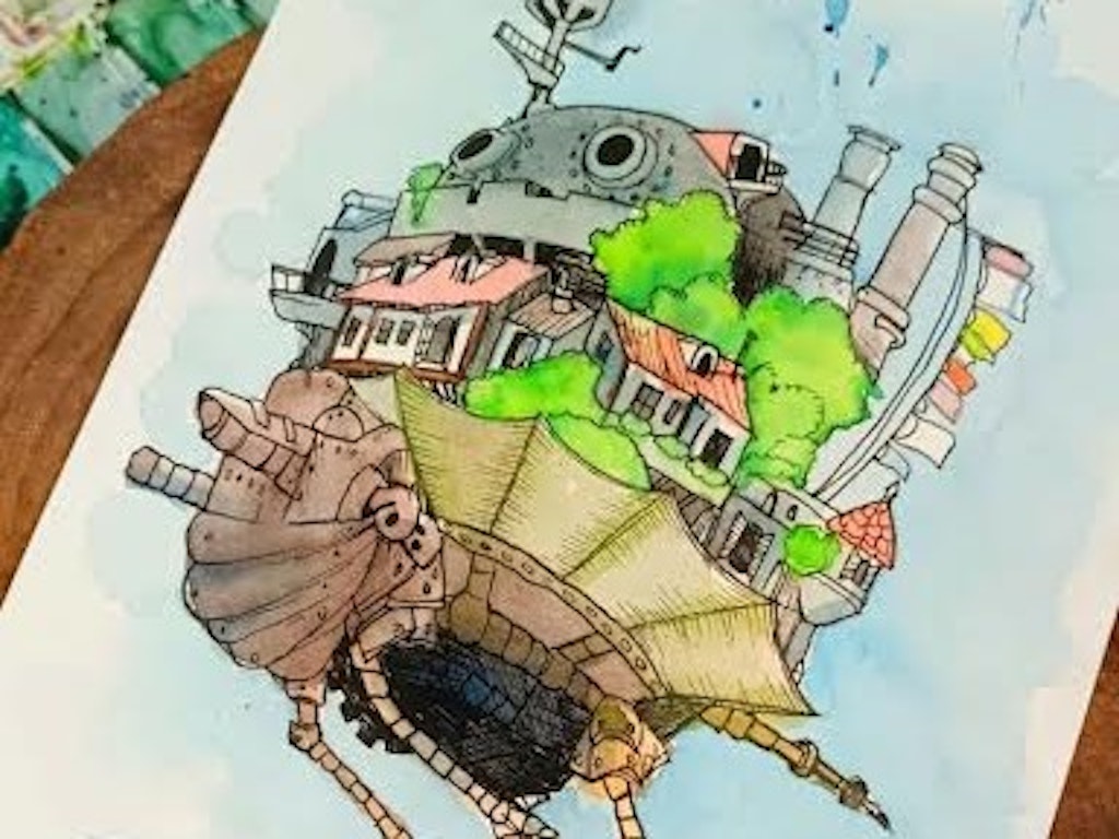 Studio Ghibli watercolour Illustration