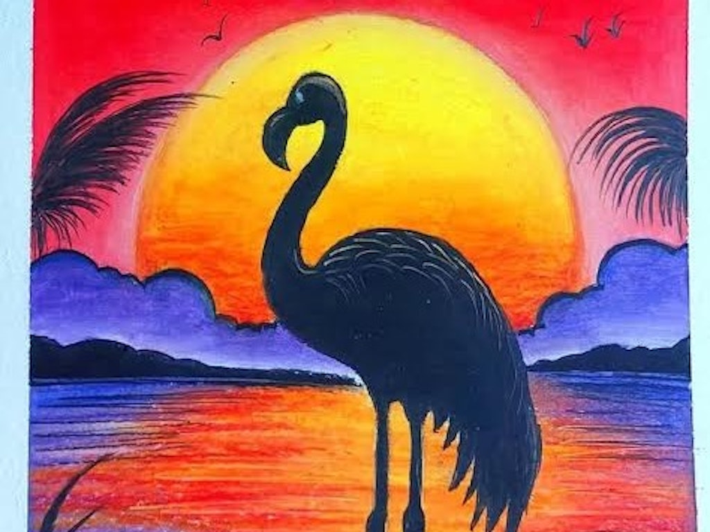 Oil Pastel Silhouette (School Holidays)