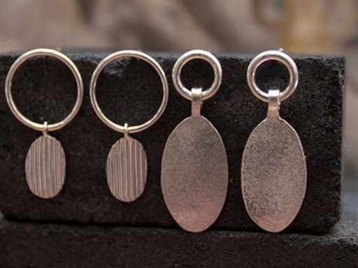 Sterling Silver Textured Earrings at Contemporary Metal